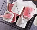 Creative Plum Pattern Ceramic Saucer Snack Soup Dishes Plate, Square Plate White