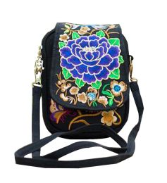The New Chinese National Style Embroidery Canvas Messenger Bag Coin Purse #8