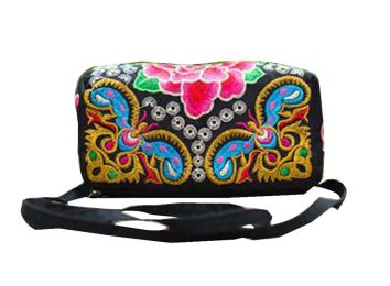 The New Chinese National Style Embroidery Canvas Messenger Bag Coin Purse [A]