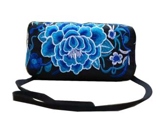 The New Chinese National Style Embroidery Canvas Messenger Bag Coin Purse [C]