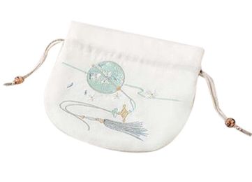 Drawstring Decorated Handbag Small Storage Bag Reusable Makeup Bag #01