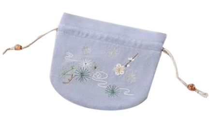 Drawstring Decorated Handbag Small Storage Bag Reusable Makeup Bag #03