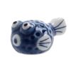 Japanese Style Blue Puffer Hand-painted Ceramics Chopsticks Holders Set of 2