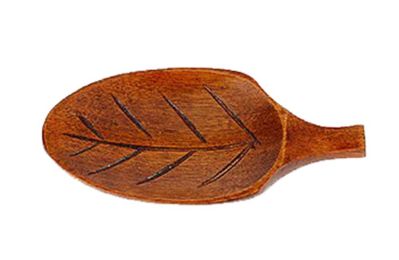 2 Pieces Of Wooden Chopsticks Holder Cutlery Tray Table Decoration, Leaves