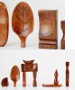 2 Pieces Of Wooden Chopsticks Holder Cutlery Tray Table Decoration, Oval
