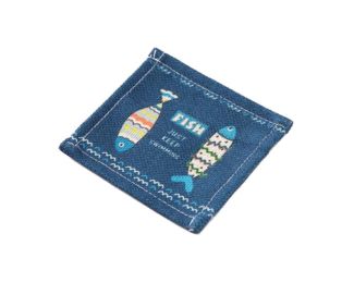 2 Pieces Of Creative Cotton Cloth BLUE Color Of Fish Pattern Coasters