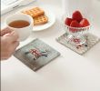 2 Pieces Of Creative Cotton Cloth BLUE Color Of Fish Pattern Coasters