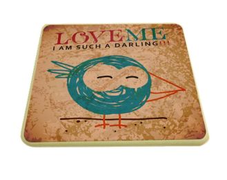 2 Pieces Of ""C"" Models Retro Cartoon Creative Adiabatic Coasters