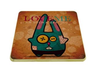 2 Pieces Of ""D"" Models Retro Cartoon Creative Adiabatic Coasters