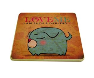 2 Pieces Of ""E"" Models Retro Cartoon Creative Adiabatic Coasters