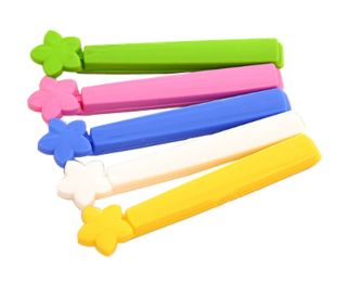Set Of 10 Lovely Food Bag Clips Keep Fresh Clips,Random Color,13CM