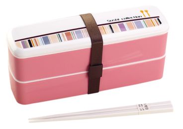 [Color-Block] Multifunctional Double Layer Bento/Lunch Box/Container